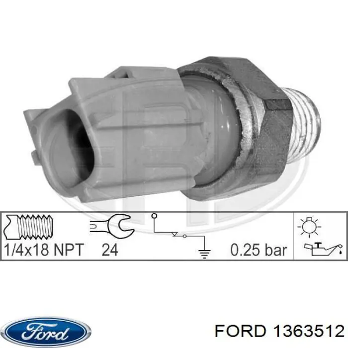 1363512 Ford Sensor de pressão de óleo