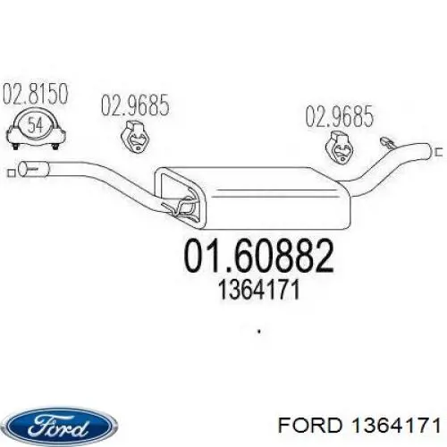 Compre 1364171 Ford Silenciador, parte central