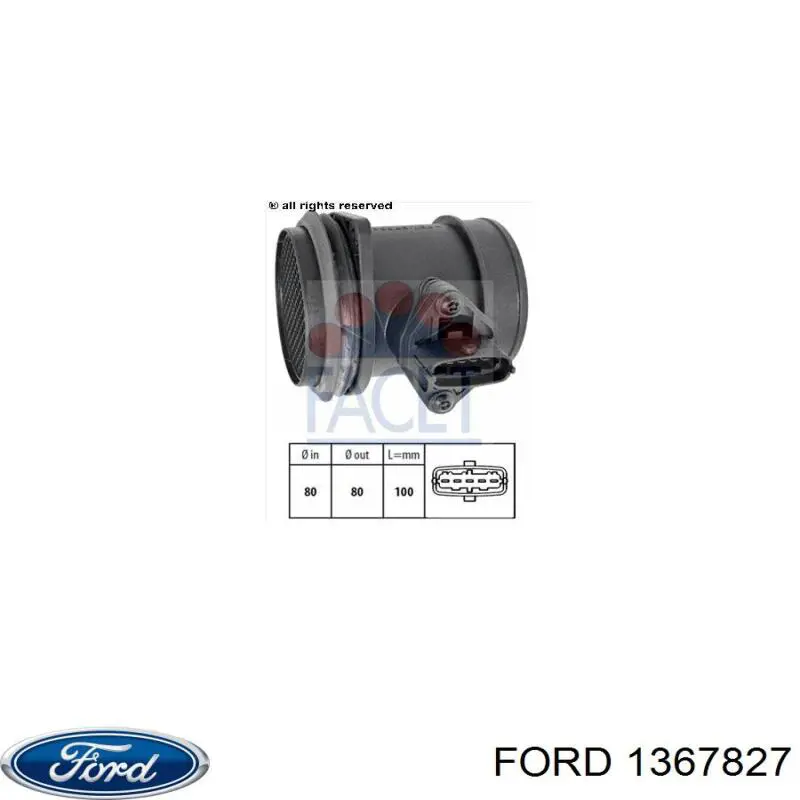 Compre 1367827 Ford Sensor de fluxo (consumo) de ar, medidor de consumo M.A.F. - (Mass Airflow)