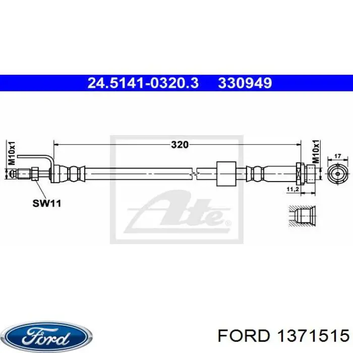 5350915 Ford Mangueira do freio dianteira