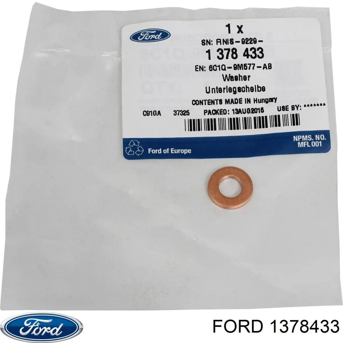 1378433 Ford Anel (arruela) do injetor de ajuste