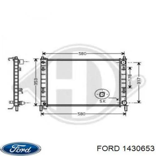 1430653 Ford Radiador de esfriamento de motor
