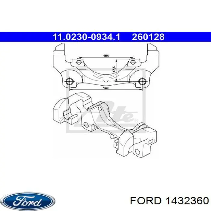 1432360 Ford Braçadeira do freio de suporte dianteiro