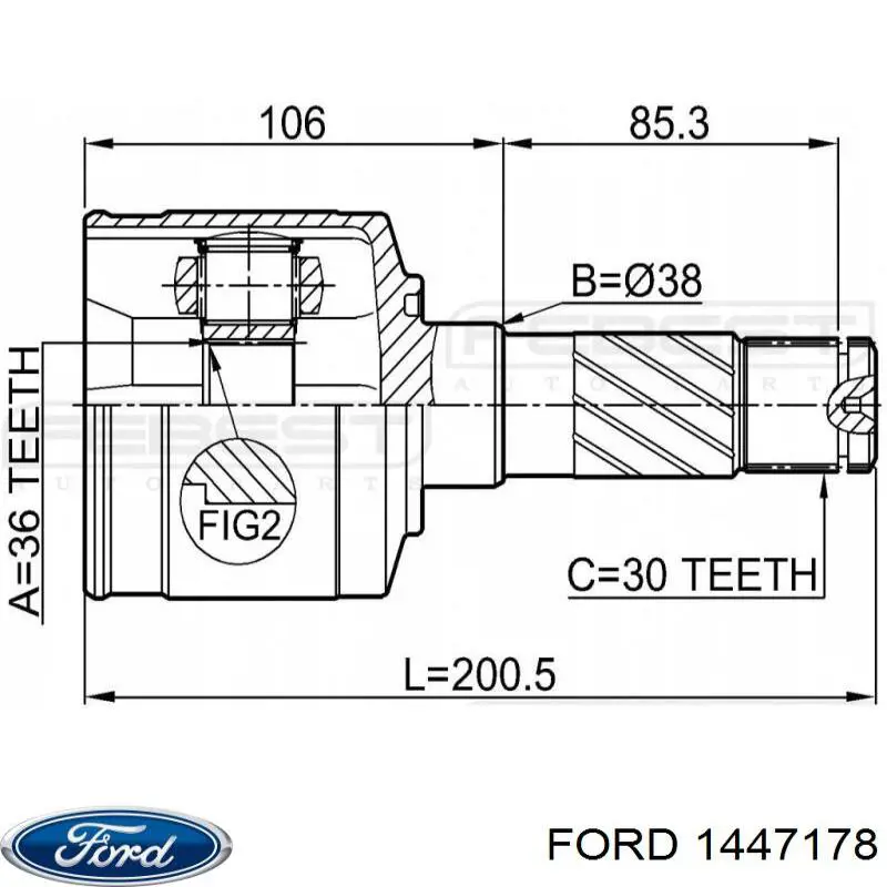 Semieixo (acionador) dianteiro direito Ford 1447178 preço, a partir de 112,56 USD