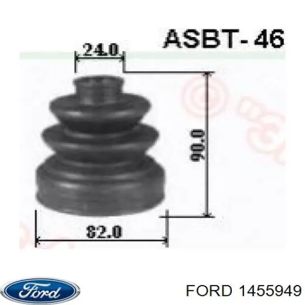 Compre 1455949 Ford Bota de proteção interna de junta homocinética do semieixo dianteiro