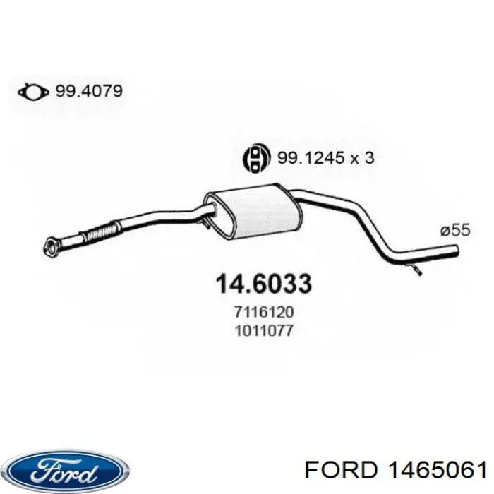 Compre 1010853 Ford Silenciador, parte central