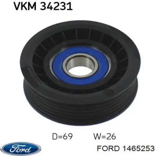 Compre 1465253 Ford Rolo parasita da correia de transmissão