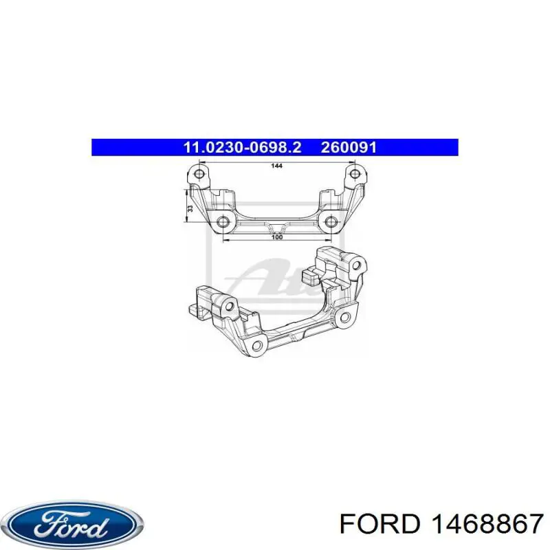 Compre 11023006982 ATE Braçadeira do freio de suporte traseiro