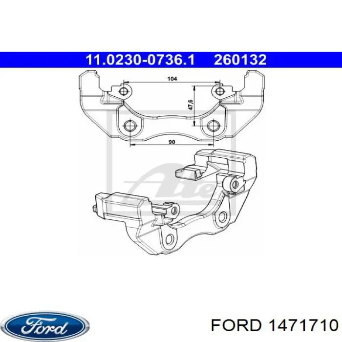 1471710 Ford Braçadeira do freio de suporte dianteiro