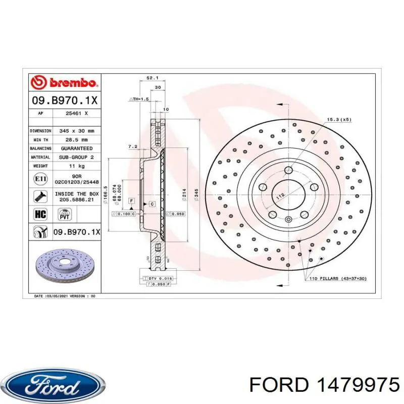 Conduto de ar/defletor do radiador, superior Ford 1479975 preço, a partir de 15,85 USD