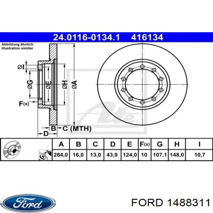 Disco do freio traseiro Ford 1488311 preço, a partir de 65,08 USD