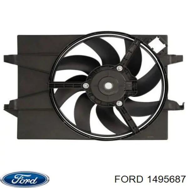 Compre 1495687 Ford Difusor do radiador de esfriamento, montado com motor e roda de aletas