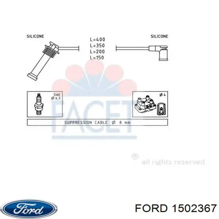 Compre 1502367 Ford Fios de alta voltagem, kit