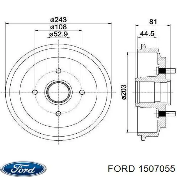 1507055 Ford Tambor do freio traseiro