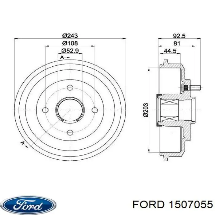 Compre 1507055 Ford Tambor do freio traseiro
