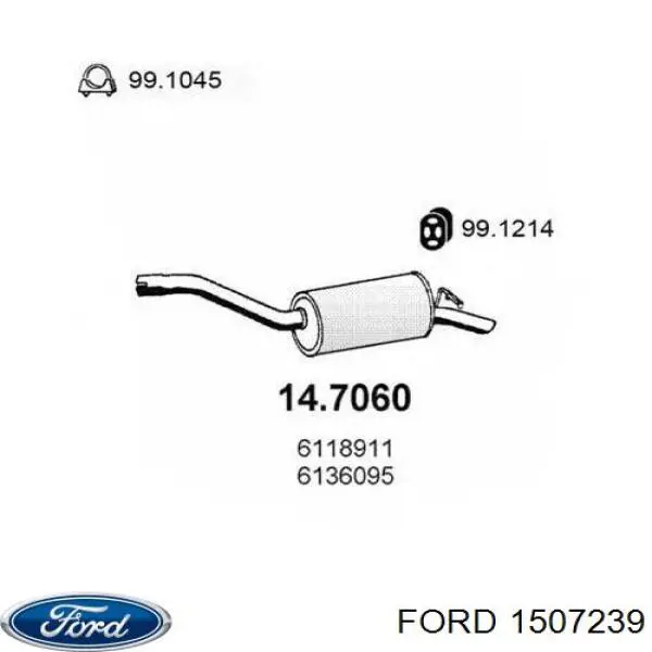 Compre 1076369 Ford Silenciador, parte traseira