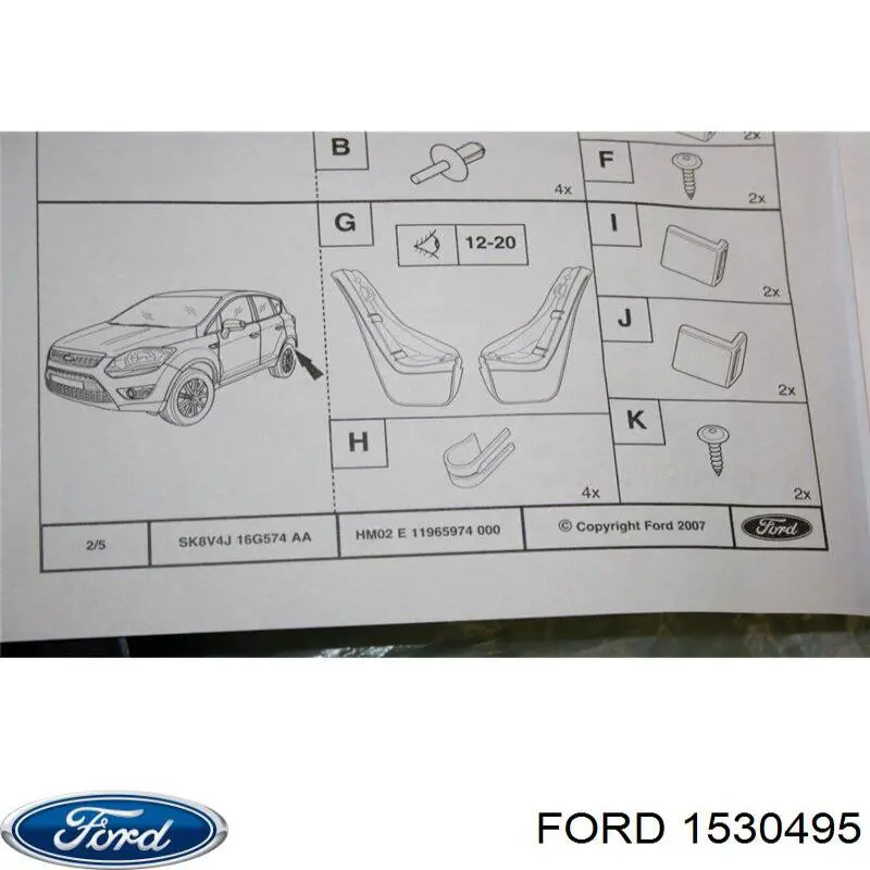  Protetores de lama traseiros, kit Ford Kuga I SUV (CBV) (2008 - 2012) I