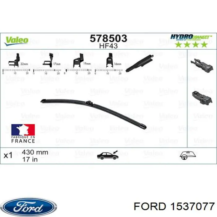 Limpa-pára-brisas do pára-brisas, kit de 2 un. Ford 1537077 preço, a partir de 24,92 USD