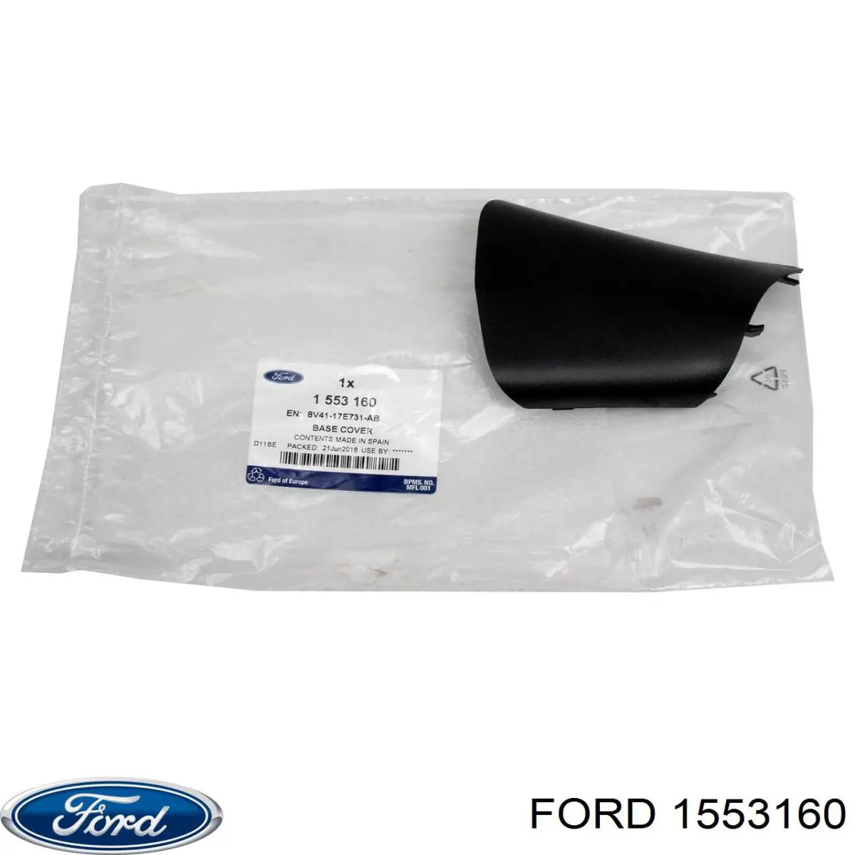 1553160 Ford Placa sobreposta (tampa) do espelho de retrovisão esquerdo