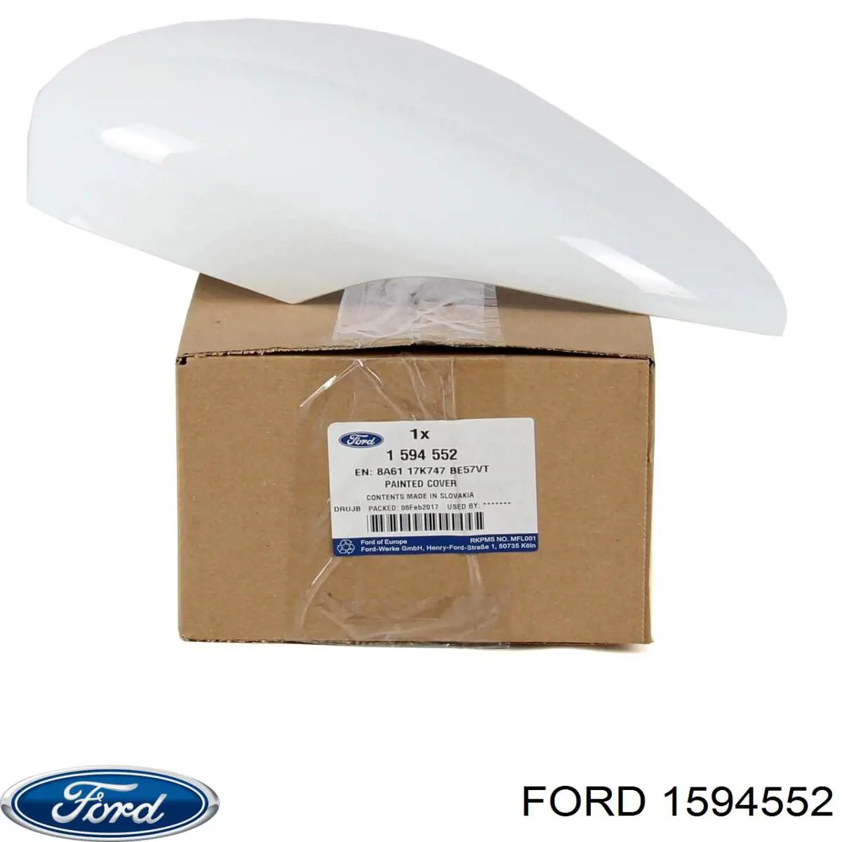 1594552 Ford Placa sobreposta (tampa) do espelho de retrovisão esquerdo