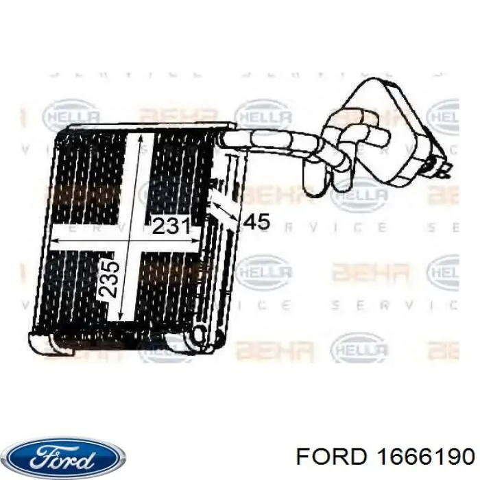1666190 Ford Vaporizador de aparelho de ar condicionado