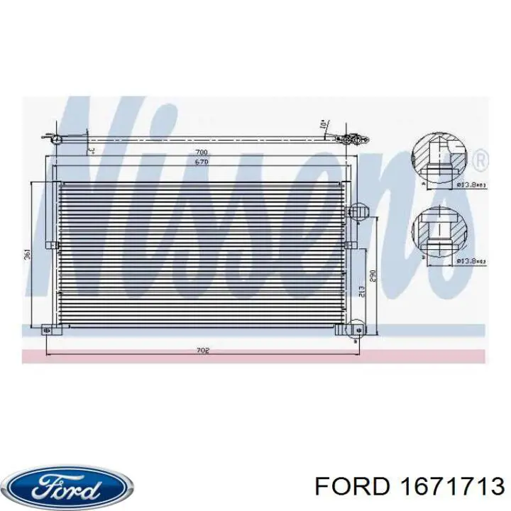 1671713 Ford Radiador de aparelho de ar condicionado