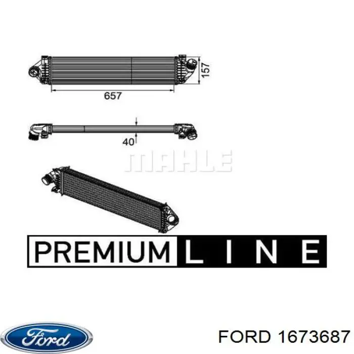 1673687 Ford Radiador de intercooler