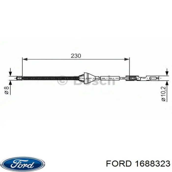 Compre 1688323 Ford Cabo traseiro direito/esquerdo do freio de estacionamento