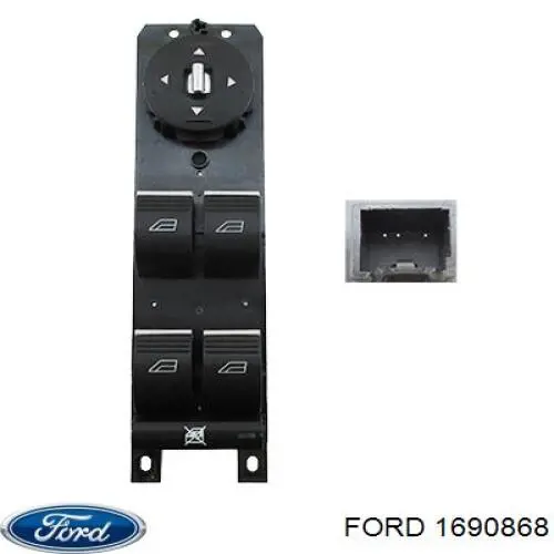 1690868 Ford Unidade de botões dianteira esquerda de controlo de elevador de vidro