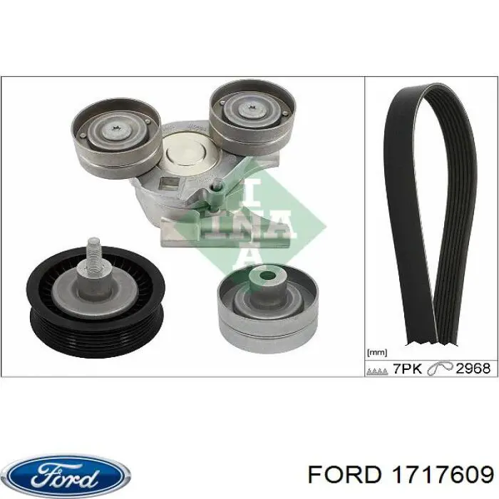 1717609 Ford Rolo parasita da correia de transmissão