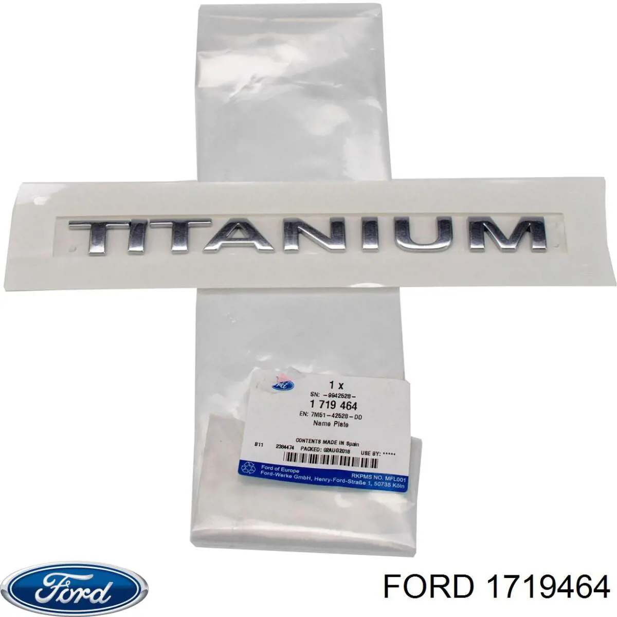 1719464 Ford Emblema de tampa de porta-malas (emblema de firma)
