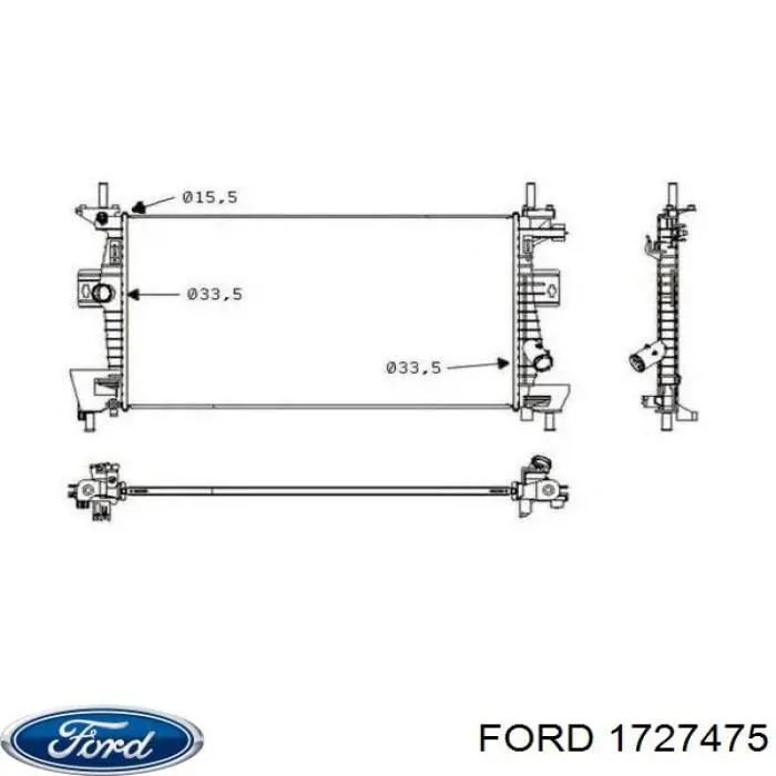 Radiador de esfriamento de motor Ford 1727475 preço, a partir de 109,13 USD