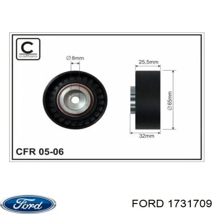 Compre 1731709 Ford Rolo parasita da correia de transmissão