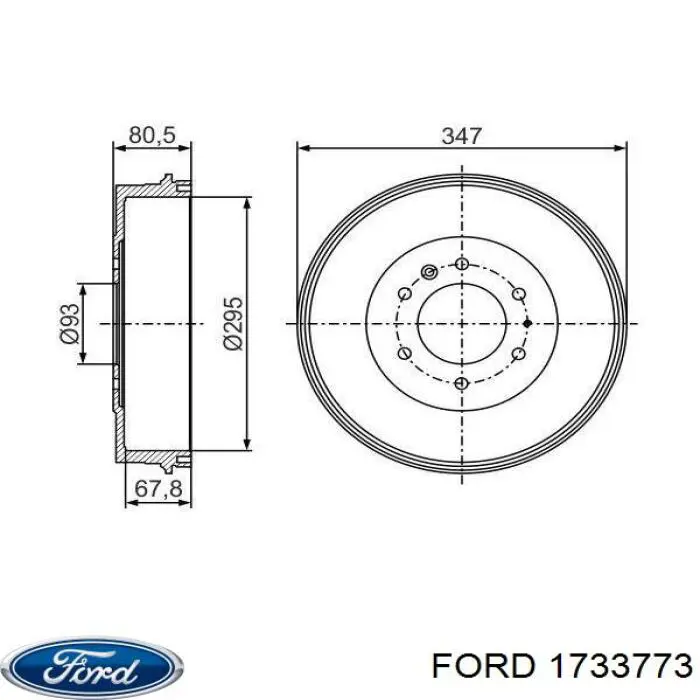 Compre 1733773 Ford Tambor do freio traseiro