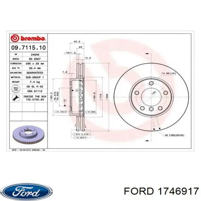  Ford 1746917 preço, a partir de 28,59 USD