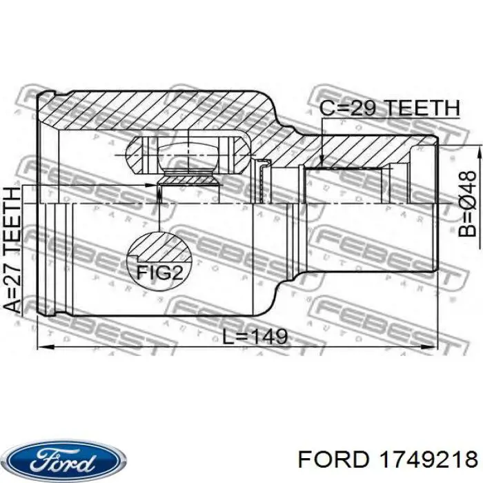 Semieixo (acionador) dianteiro direito Ford 2124797 preço, a partir de 118,69 USD