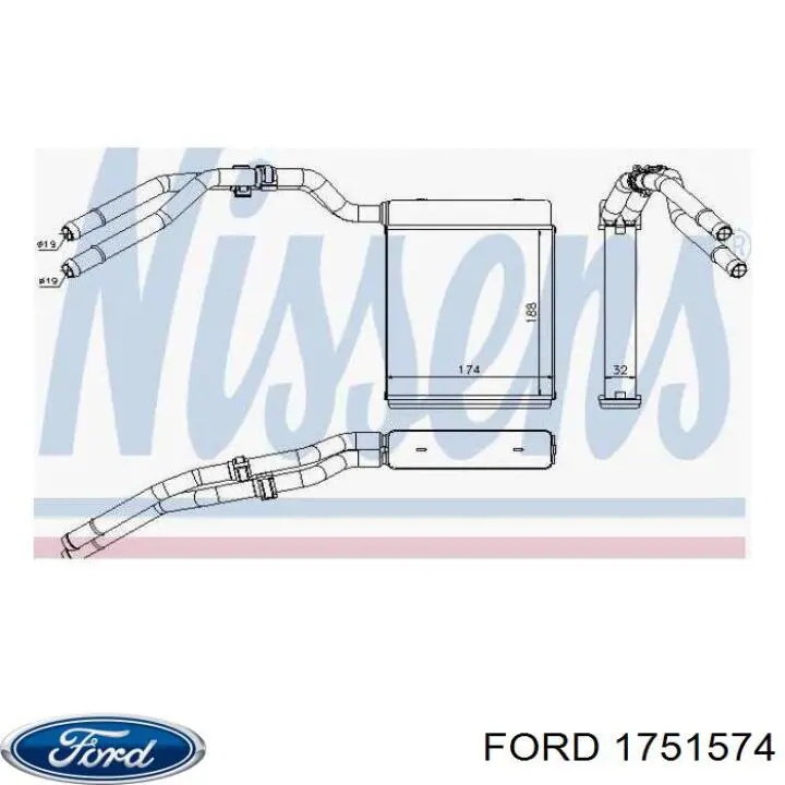 Radiador de forno (de aquecedor) Ford 1751574 preço, a partir de 59,69 USD