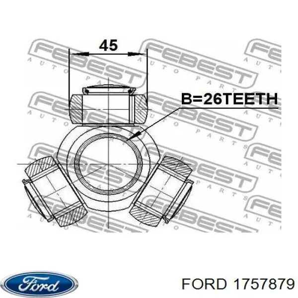 1757879 Ford Semieixo (acionador) dianteiro esquerdo