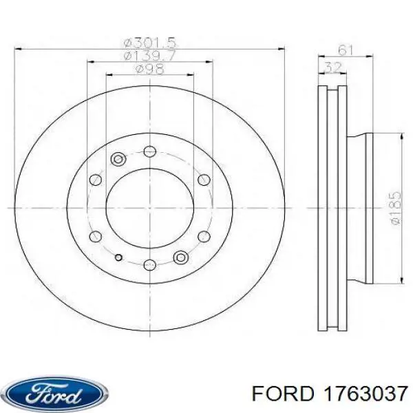 Compre 1763037 Ford Disco do freio dianteiro