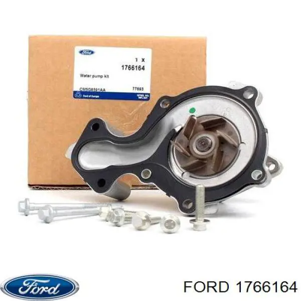 1766164 Ford Bomba de água (bomba) de esfriamento, montada com caixa