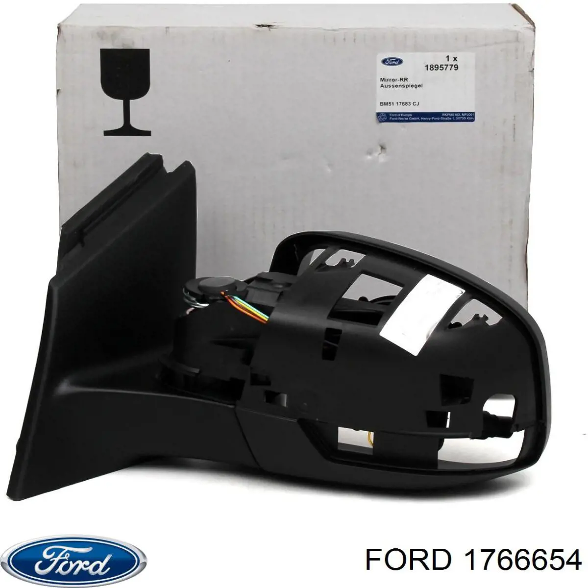 1766654 Ford Espelho de retrovisão esquerdo