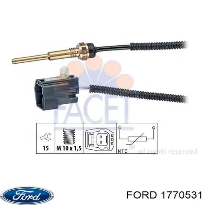 1770531 Ford Sensor de temperatura do fluido de esfriamento