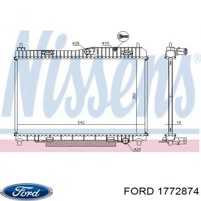 1772874 Ford Radiador de esfriamento de motor