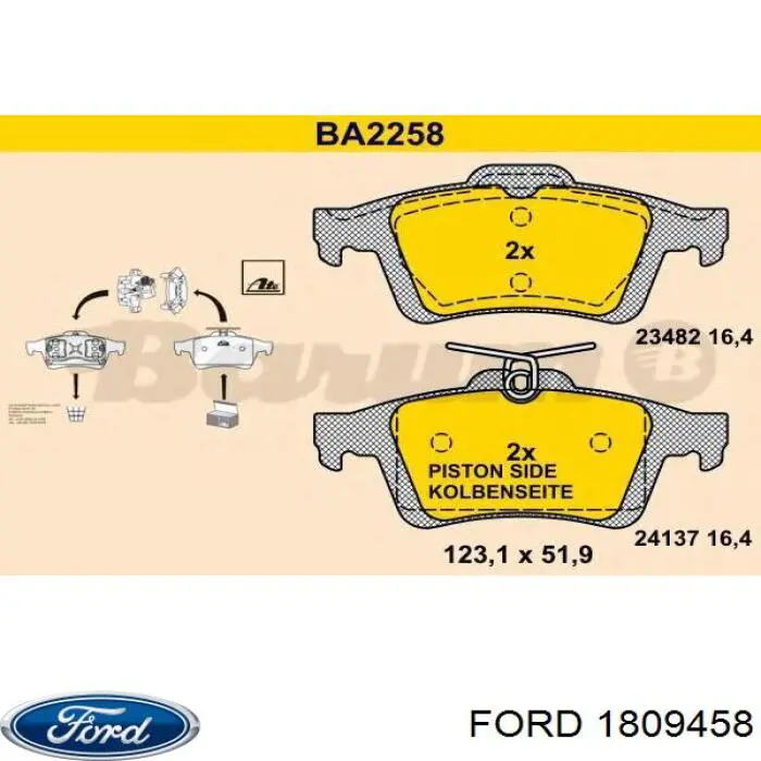 Sapatas do freio traseiras de disco Ford 1809458 preço, a partir de 23,47 USD