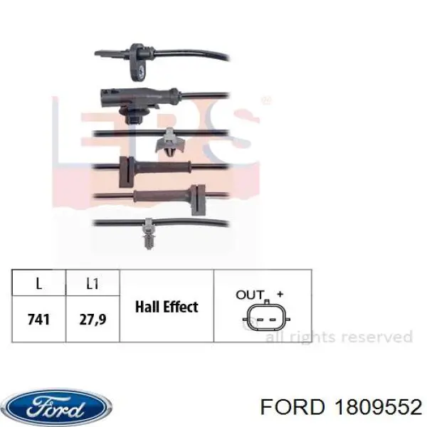 Sensor dianteiro de ABS Ford 1809552 preço, a partir de 21,21 USD