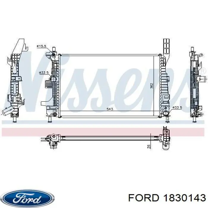 Compre 1830143 Ford Radiador de esfriamento de motor
