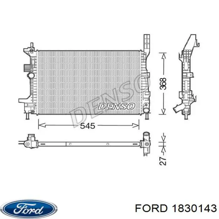 Radiador de esfriamento de motor Ford 1830143 preço, a partir de 122,58 USD