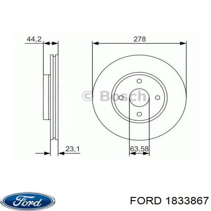 Compre 1833867 Ford Disco do freio dianteiro
