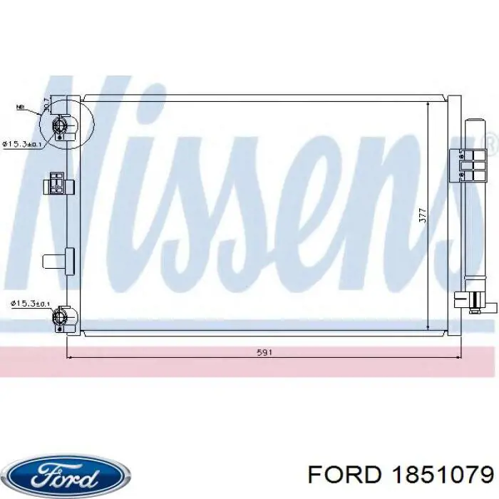 1851079 Ford Radiador de aparelho de ar condicionado