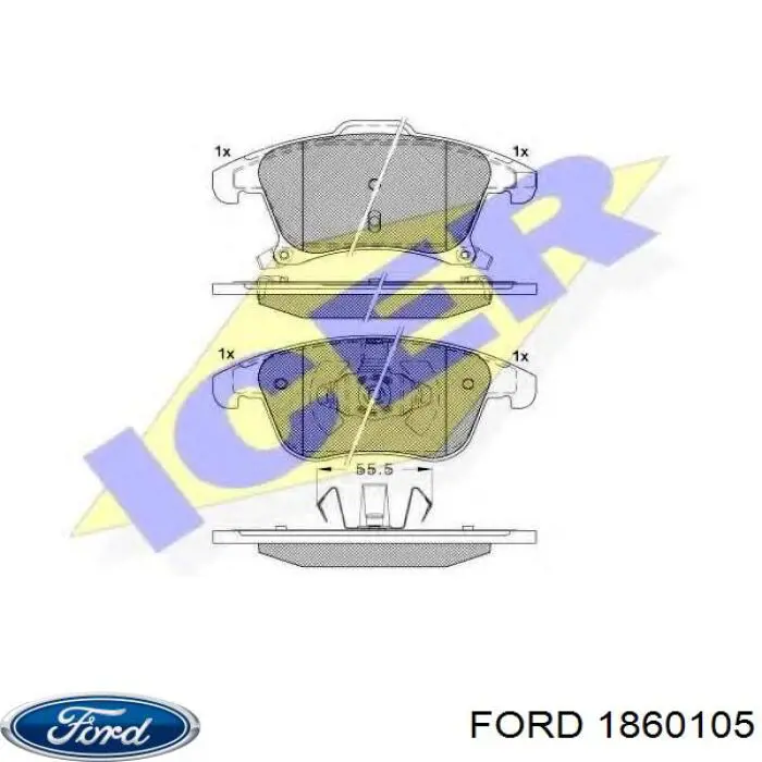 Sapatas do freio dianteiras de disco Ford 1860105 preço, a partir de 27,19 USD